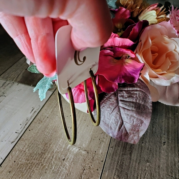 NWT Hypo Allergenic Gold Tone Fashion Hoop Earrings - Picture 16 of 16